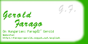 gerold farago business card